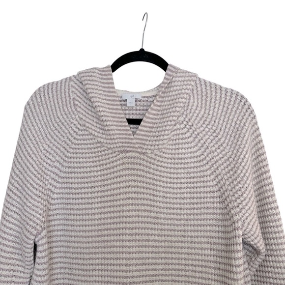 J. Jill beachy coastal lilac and cream knit hoodie sweater Small - Picture 7 of 13